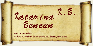 Katarina Bencun vizit kartica